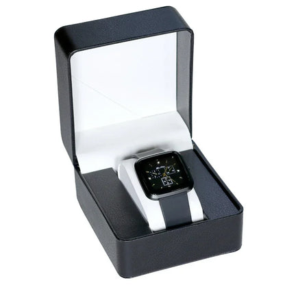 Black Single Watch Gift Box with Pillow PU Leather Wristwatch Display Case Organizer for Men Clamshell PU leather watch case