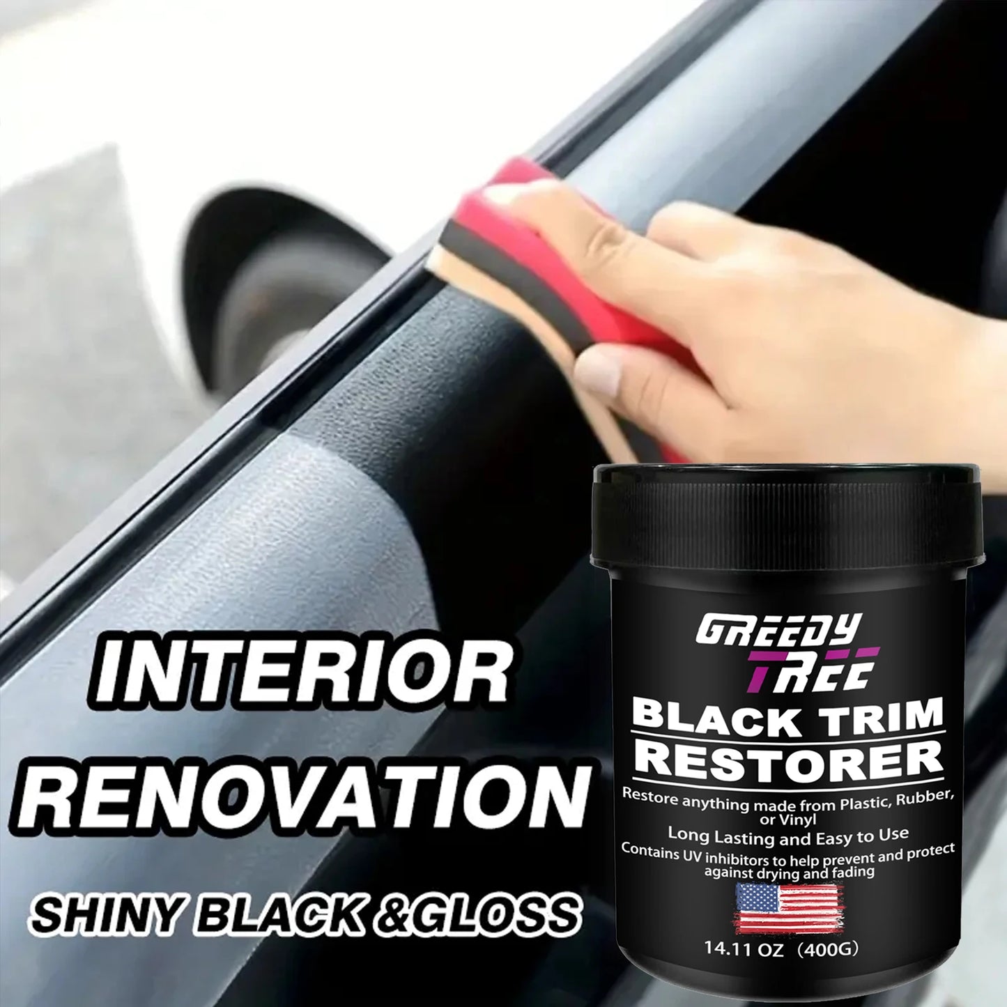 Automotive Plastic Repair Agent-Interior and Exterior Plastic Polishing Wax, Scratch Repair Anti-Aging Cream, Suitable for Tires
