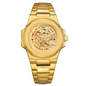 LONGLUX Men Automatic Mechanical Watch Luxury Watches Waterproof Skeleton Business Cheap Wholesale Stainless Steel Gift Watch
