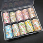 10 Patterns New Metal Nail Foils for Transfer Paper Stickers Floral Chameleon Nails Wraps DIY Water Marble Nail Art Decorations