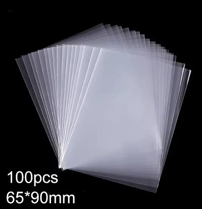100pcs 65*90mm/61*88mm Card Sleeves Card Protectors Perfect Size for Football Card, Sport Card, MTG Card Collection Card Storage