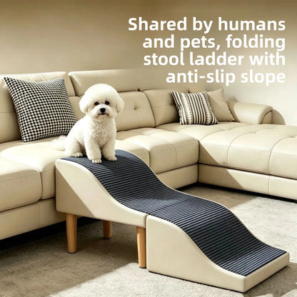Foldable Pet Ramp Non-Slip Dog Stairs Sofa Climbing Assistance for Bed & Car Footrest Stool for Small Breed Cats and Dogs
