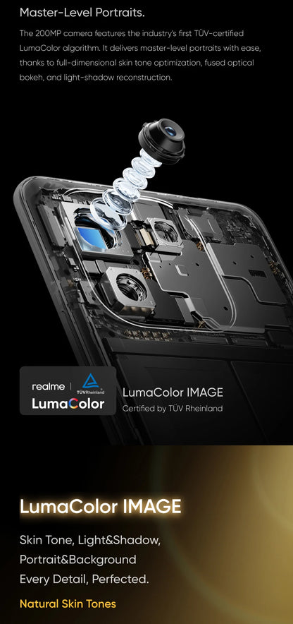 realme Smartphone 16 Pro Plus 5G 200MP Luma Color Camera 50MP Telephoto Camera 700omAh Battery 80w Charge Snapdragon 7 Gen 4
