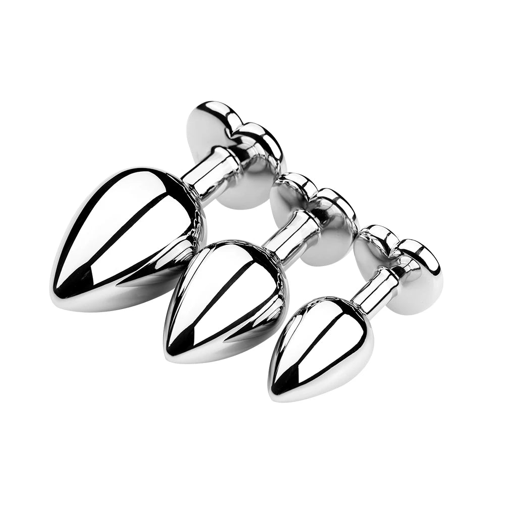 3PCS S/M/L Metal Anal Plug Butt Plug Sex Toy Butt Toy for Women Men Couples Adult Game Masturbator Anal Diamond Sex Shop 18+