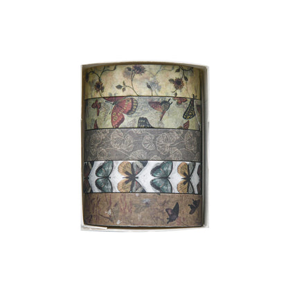 5 Rolls/Box Forest Plant Print Washi Tape Handmade Diy Diary Photo Album Decoration Masking Tape Set