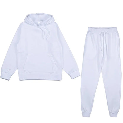 Men's Autumn and Winter New Solid Color Hoodie+pants Two-piece Set Fashionable Casual Sports Set Size S-3XL