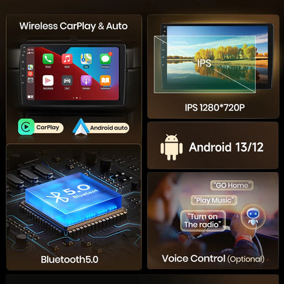 Junsun Wireless CarPlay Android Auto Car Radio for Renault Clio 4 2012- 2017 2 DIN Multimedia Stereo with Built-in Cooling Fan GPS Navigation SWC Bluetooth FM RDS DSP IPS Screen Car Intelligent Systems 4G WiFi 8 Core