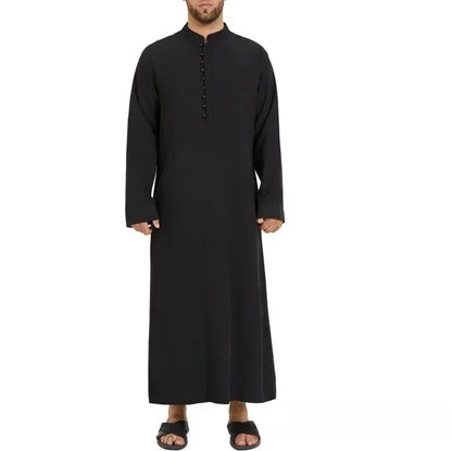 Men's2026 Loose Standing Collar Muslim Robes New Ethnic Round Collar Hui Robes Arab Middle East Men's Clothing Men Vintage Top