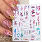 1PCS Marbled Nail Sticker 3D Abstract Lines Sticker Nail Art Supplies Nail Decals Y2K Laser Butterfly Ladies Nail Art Decoration