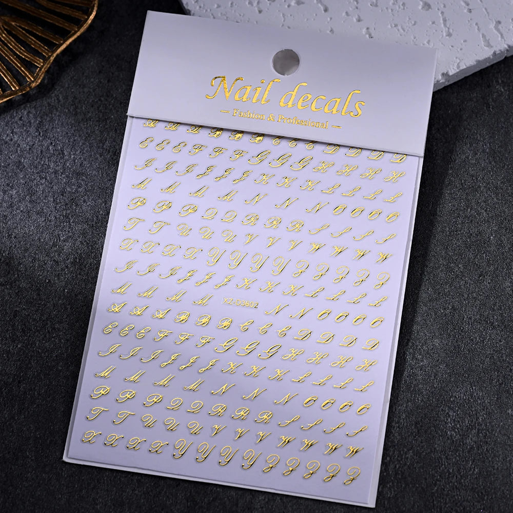 1pc Sliver Gold Star Nail Art Stickers Y2K Charms Self-Adhesive Sliders Laser White Chrome Gel Polish Decals Kawaii Accesories