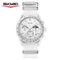 SKMEI 9392 Quartz Chronograph Watches Men Women Date 30M Waterproof Sport Wristwatch Fashion Nylon Strap Watch Gifts Reloj Mujer