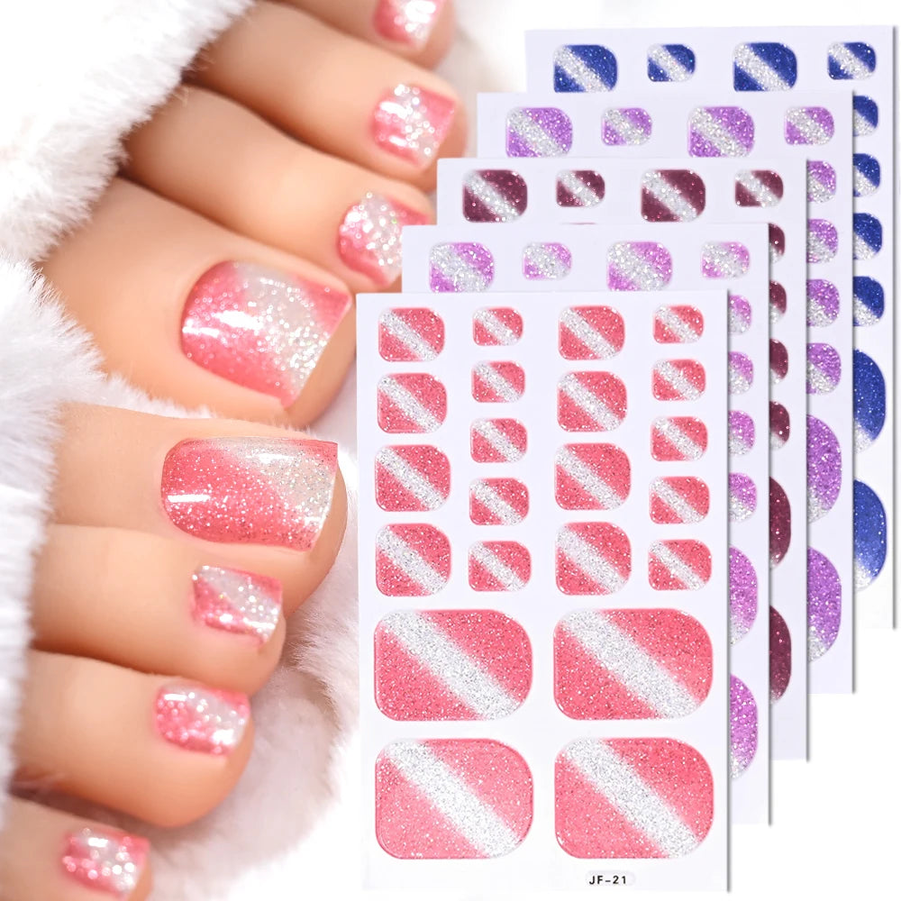 5Sheets Yellow Daisy Toenail Sticker 110Tips Full Cover Baking Free Toe Nail Wraps Elegant Flower Self-Adhesive Toe Polish Strip