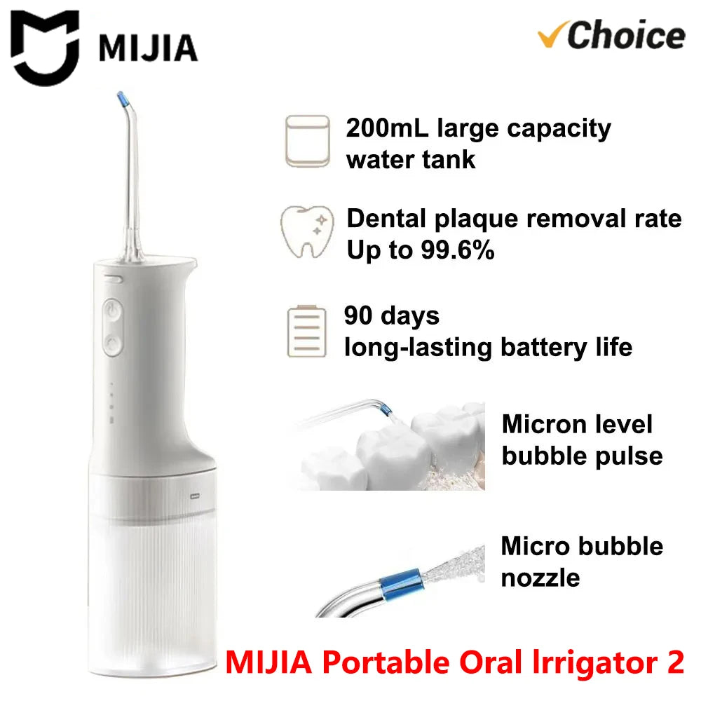 NEW MIJIA MEO705 Portable Oral Irrigator 2 Dental Teeth Whitening Flosser Bucal Tooth Cleaner Waterpulse Water Thread for Teeth