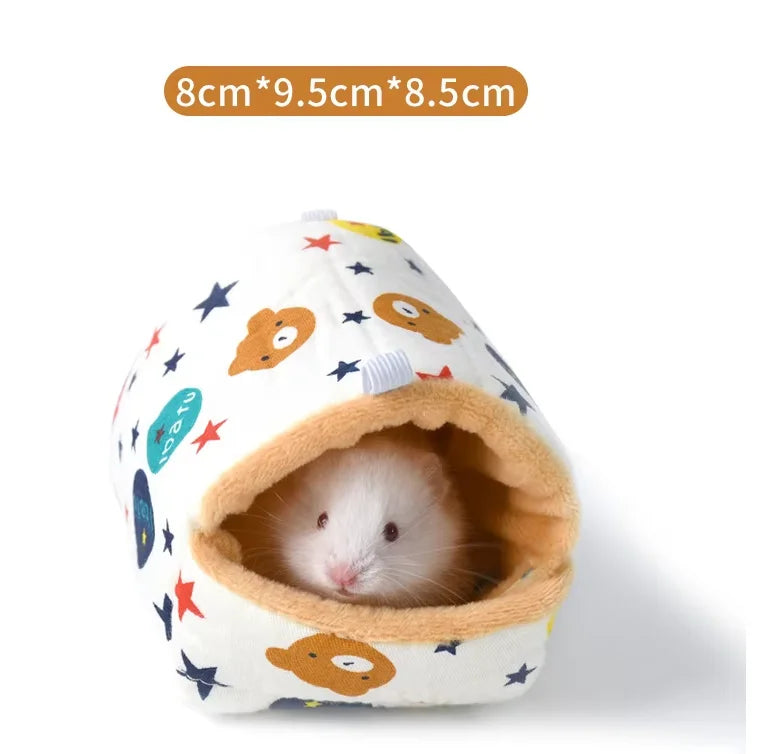 Hamster Cage Soft Warm Bed Pet Rat Hammock Pig Squirrel Winter House Velvet Nest Sleeping Warm Bed Small Pet Items