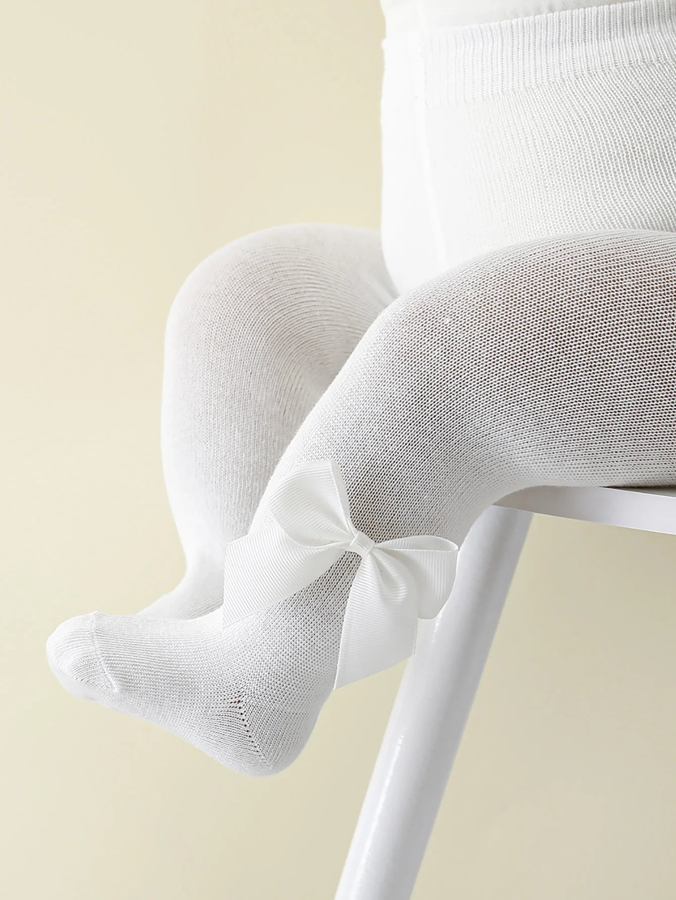 0-36 Month Baby Girls Solid Color Pantyhoses with Threaded Bowknots,Elastic Waist Leggings Tights for Casual Daily Spring Autumn