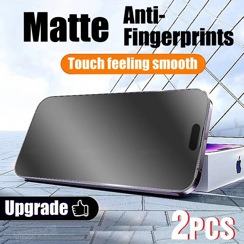 1-3Pcs Anti Fingerprint Frosted Matte Screen Protector for iPhone X XS 11 12 13 Mini 14 15 16 17 Air Pro Max Plus Tempered Glass
