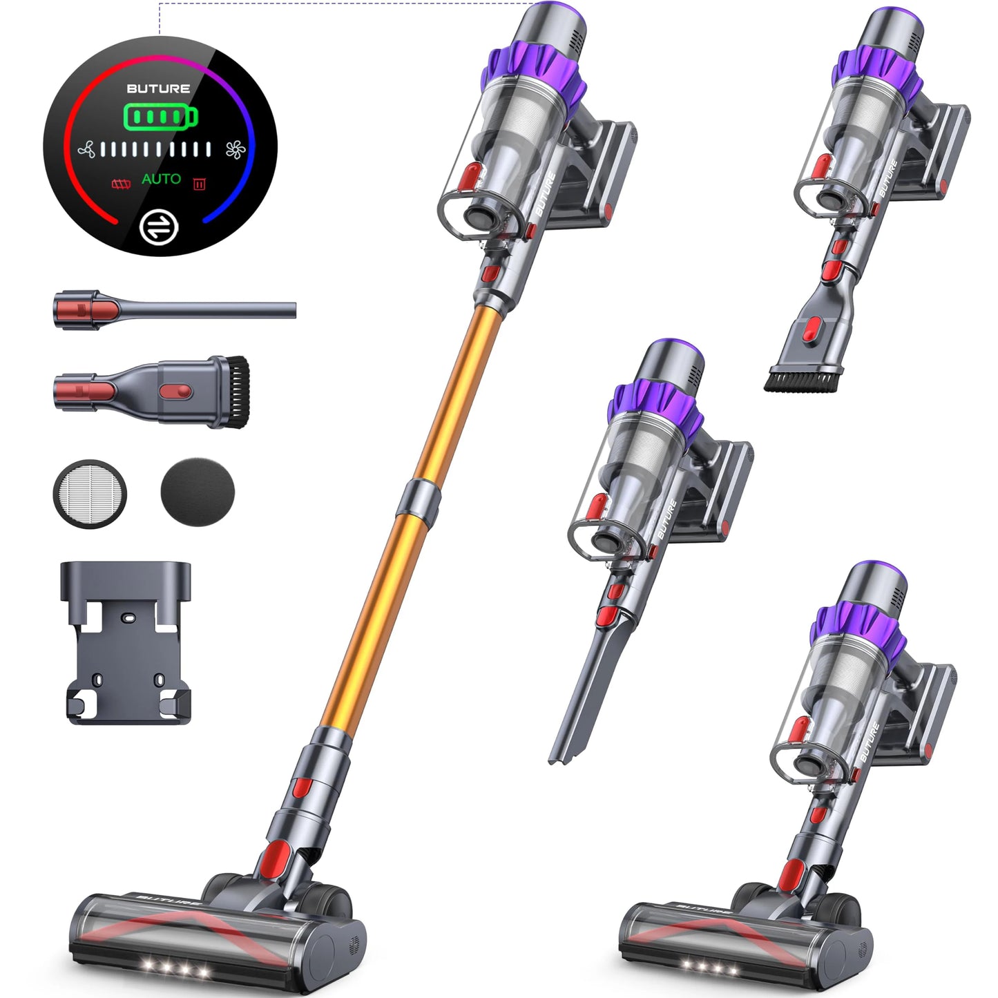 BUTURE VC80 500W 48Kpa Suction Power Handheld Cordless Wireless Vacuum Cleaner for Home Appliance 1.5L Dust Cup RemovableBattery