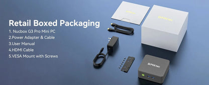 GMKtec G3 Pro Mini PC Intel Core I3-10110U 2*DDR4 2*M.2 SSD WIFI6 BT5.2 2.5G Lan Windows 11 Pro Desktop Office Mini PC Computer