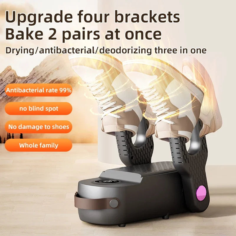 New 2025 Korean Style 4-Core Shoe Dryer Sterilizing & Deodorizing Foldable Smart Shoe Dryer Multi-Function Sock Dryer