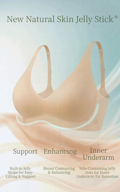 SUJIIN Sexy Seamless Wireless Bras for Women Push Up Padded Soft Support Invisible Lift V Neck Bralette Smooth Bra Female MX208