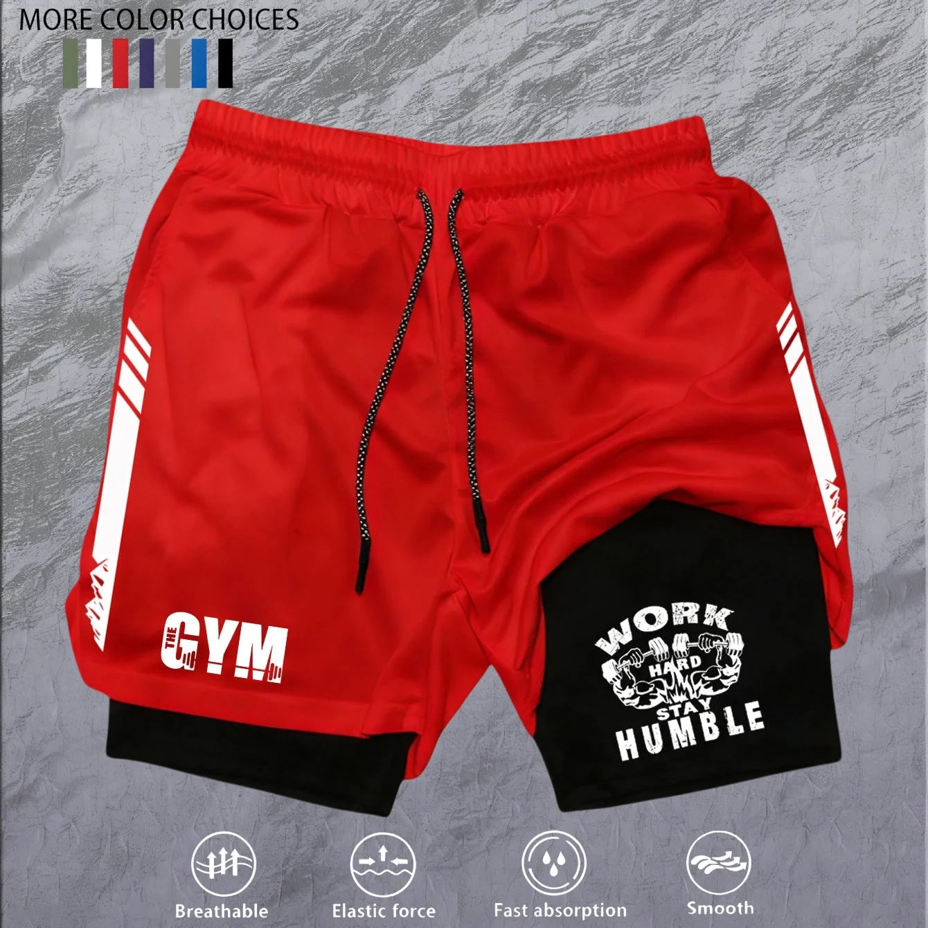 Men 2 in 1 Double Deck Marathon Running Shorts Fitness Training Pants Men's Racing Shorts Gym Wear Jogging Workout Sports Shorts