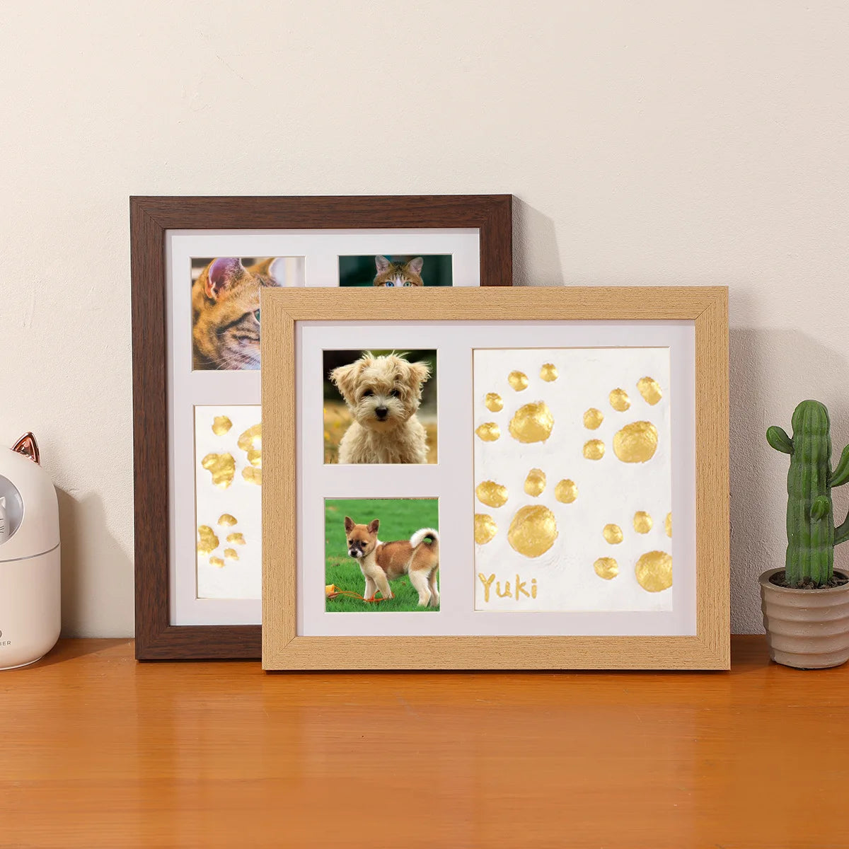 Hot Sale DIY Pet Paw Print Memorial Kit With Clay Mold Photo Frame Exquisite Gift Box for Dog Cat Loss Keepsake Creative Lovers