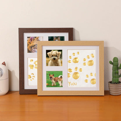 Hot Sale DIY Pet Paw Print Memorial Kit With Clay Mold Photo Frame Exquisite Gift Box for Dog Cat Loss Keepsake Creative Lovers