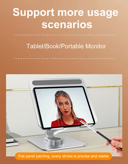 360° Rotatable Stand Metal Aluminum For Laptop Holder Adjustable Anti-Slip Silicone Base Stability for Tablet ﻿Portable Monitor