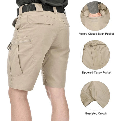 2026 Men's Cargo Shorts Tactical Waterproof Casual Pant Summer Thin Quick Dry Workout Multi-Pocket Outdoor Trekking Hiking Short