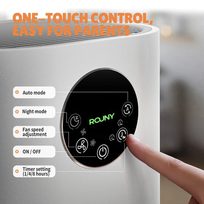 ROUNY 2-in-1 Air Purifier & Humidifier, Multi-Function Appliance, Deodorizing & Fog-Free Humidification, White