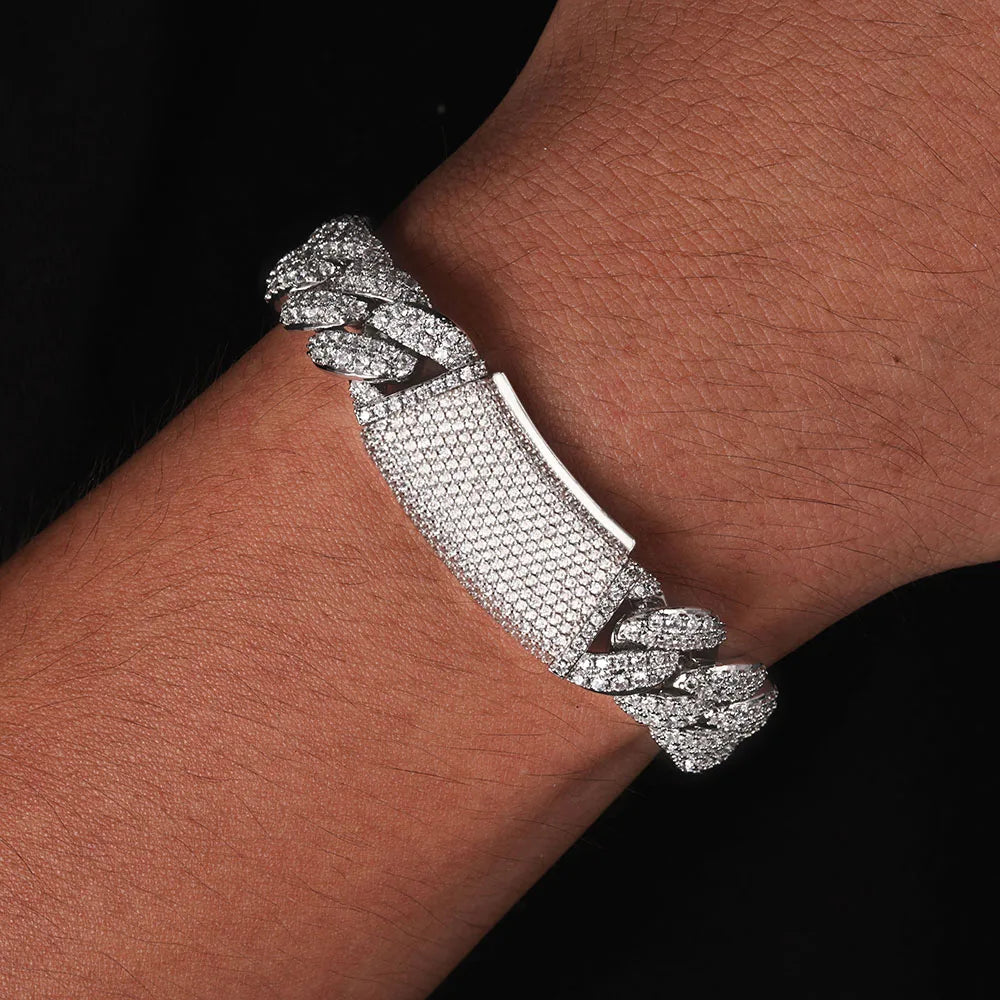 ESKEEM 2/3/4/6Row Full Diamond Bubble Cuban Bracelet 10/13/18/20/22MM CZ Stone Iced Out Hip Hop Jewelry Cuban Bracelet Women Men