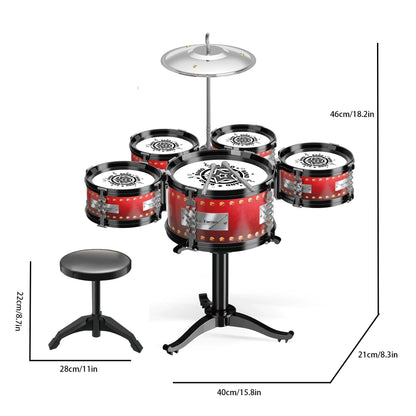 Toddler Drum Set Kids Jazz Drum Kit Educational Percussion Musical Instruments Toy Playset Christmas Birthday Gift for Boys Girl