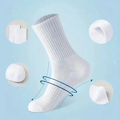5/10Pairs Neutral Round Neck Socks Spring Summer Sweat Absorbing Breathable Comfortable All-Season Sports Men's High Classic