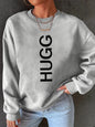 Women's autumn and winter casual fashion loose and comfortable warm eye pattern printed round neck long sleeved pullover