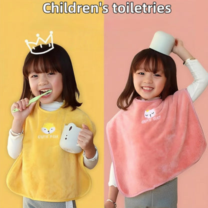 Baby Grooming Bib for Toothbrushing Stain Resistant Toddler Eating Smock Washable Kids Feeding Apron with Snaps Soft