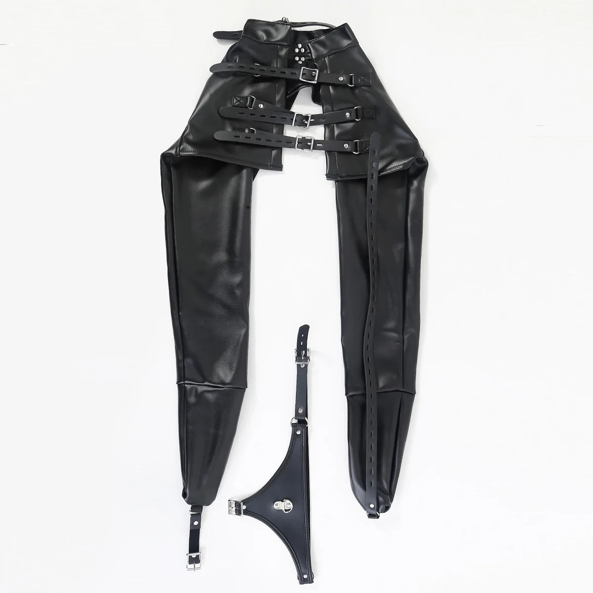 BDSM PU Leather Arm Restraint Straightjacket Bondage Slave Jacket for Women Men Adult Sex Toy Role Play Fetish Gear Tool