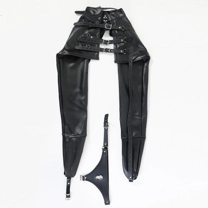 BDSM PU Leather Arm Restraint Straightjacket Bondage Slave Jacket for Women Men Adult Sex Toy Role Play Fetish Gear Tool