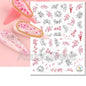 3d Nails Art Decals Spring Fruits Pink Full Tips Peony Magnolia Flowers Adhesive Sliders Stickers Decoration For Nails Manicure