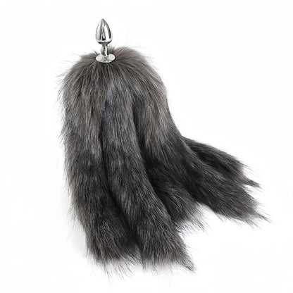 Sexy Multi Taile False Fox Tail with Separable Metal Butt Plug Anal Sex Toys for Couple BDSM Role Play Adult Products