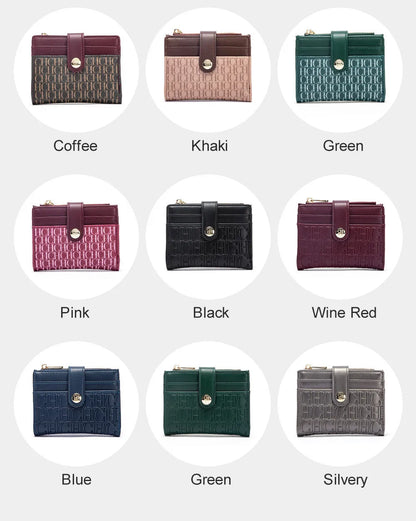 CH Luxury Brand Retro Design Business Card Bag Fashion Button Classic Folding Wallet Compact and Lightweight Women's Square Bag