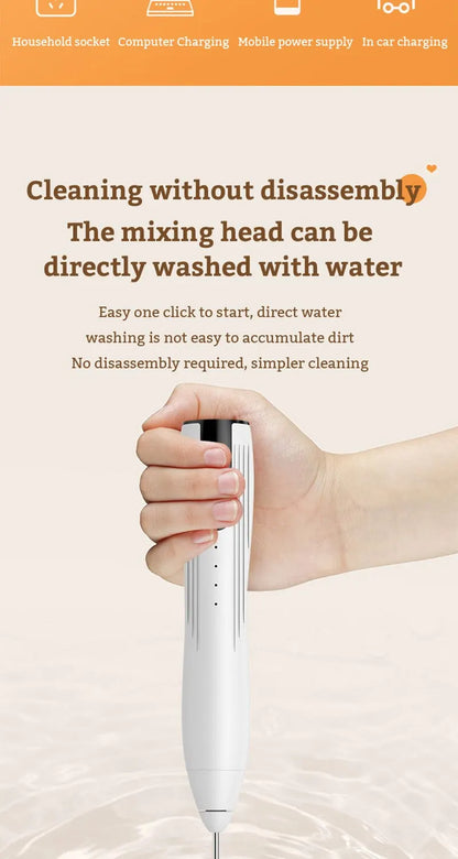 Mini Electric Milk Foamer Blender Wireless Coffee Whisk Mixer Handheld Egg Beater Cappuccino Frother Mixer Kitchen Whisk Tools