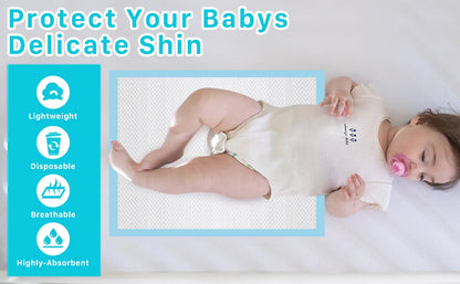 20-100Pcs Disposable Changing Pad High Absorbent Diaper Changing Pads Waterproof Leak Proof Baby Disposable Underpads for Baby