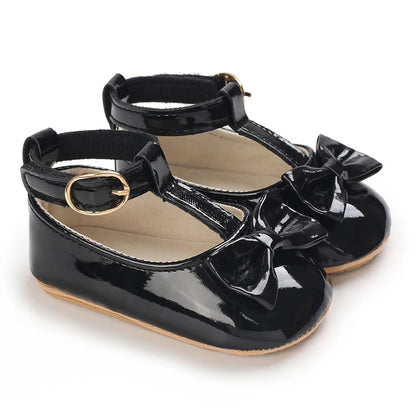 2025Black Fashion Newborn Party Princess Shoes  Boys And Girls' First Step Walking Shoes Rubber Soled Anti Slip Baby Shoes 0-18M
