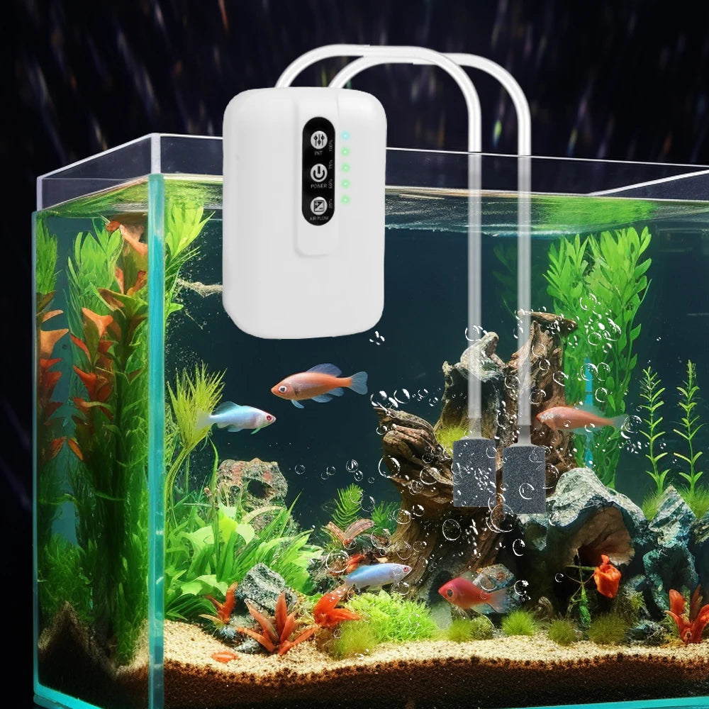 Air Pump With Adjustable Air Volume 2 Working Modes Portable Oxygen Aerator Pump For Fishing Aquarium Fish Tank