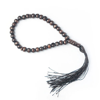 Wood Tasbih Prayer Beads 99/33 Muslim Prayer Beads Islamic Handheld Prayer Bead Muslim Rosary Beads Bracelet Tassel Jewelry Gift