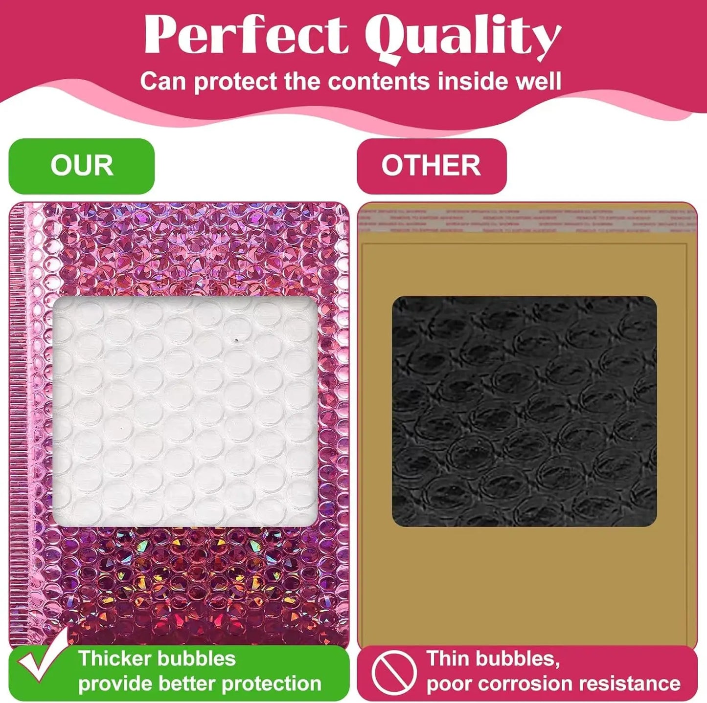 30 PCS Holographic Mailer Laser Bubble Mailers Padded Envelopes Packaging Bags for Business Bubble Mailers Shipping Packaging