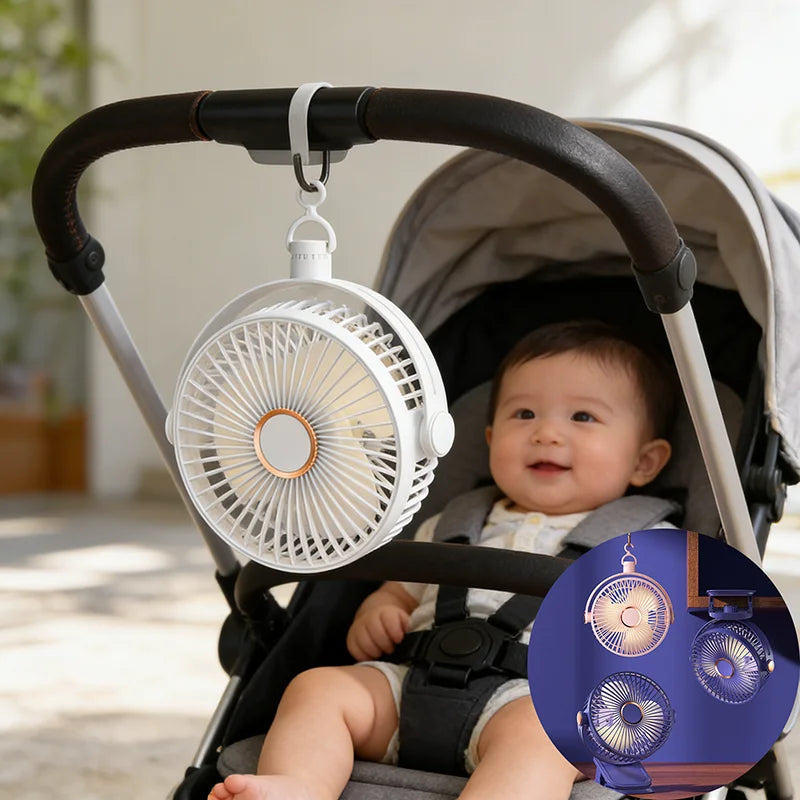 Stroller Fan for Baby Stroller Cart Hanging Fan Clip Mini Fan USB Quiet Electric Clip Fan Home 3 Speed Desktop Small Cooling Fan