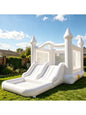 Inflatable Bounce House Bouncy Castle with Slide White Playhouse Commercial Outdoor Blow Up Jumping House Party Rental Birthday