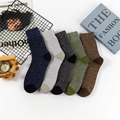 Winter Warm Thick Towel Bottom Man Socks Wool Male Slipper Merino Against Cold Snow Mid-Calf For Men And Women Thermal Thickened