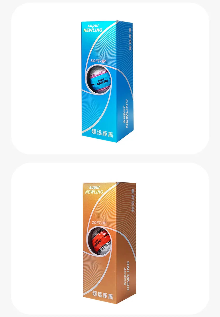 3pcs/box Supur NEWNING Golf Games Ball Super Long Distance Three Layer Ball for Professional Competition Game Ball Golfers Gift